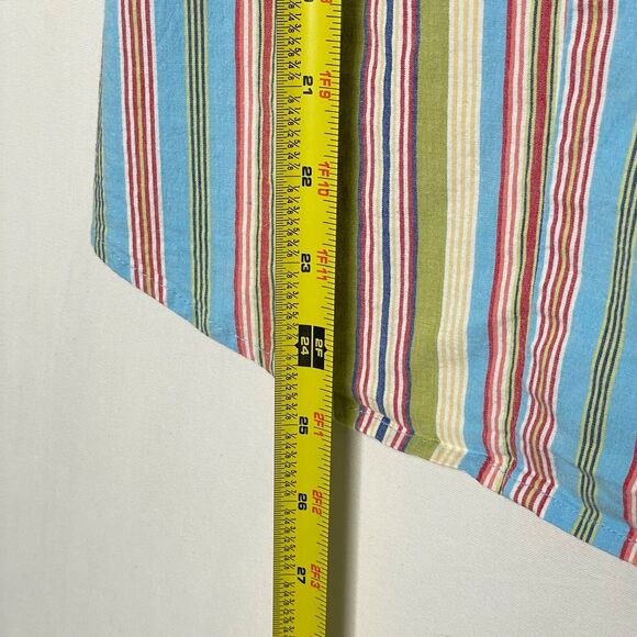 Y2K Striped Sleeveless Blouse XL | Dopamine Preppy Button Down Summer Top - Picture 7 of 7